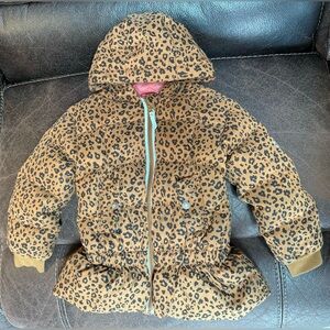 Hanna Andersson girls Leopard Print Puffer Jacket sz 110 (5)
